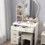 Dressing table with stool cream colour