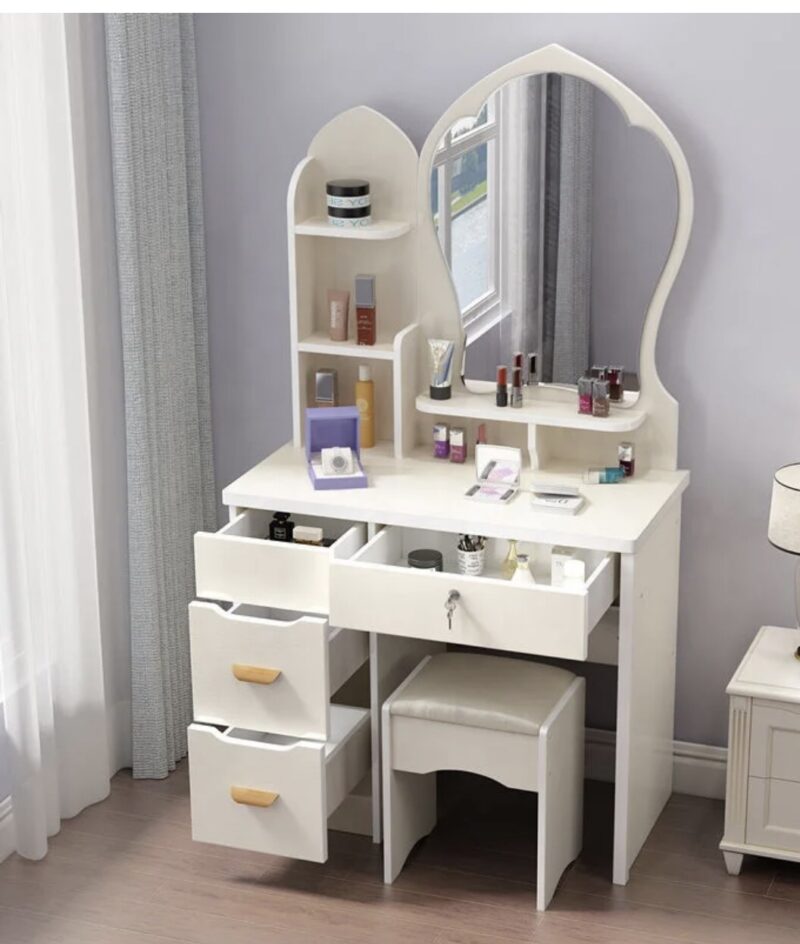 Dressing table with stool cream colour
